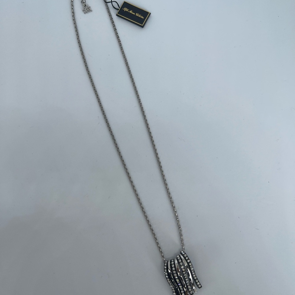 Fifth Avenue Collection SWAROVSKI CRYSTAL Hematite Necklace 16” NWT